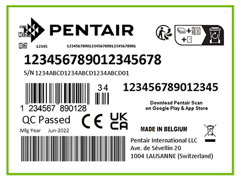 pentair scan product label
