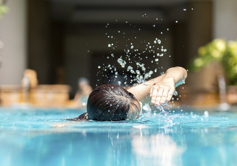 woman swimming