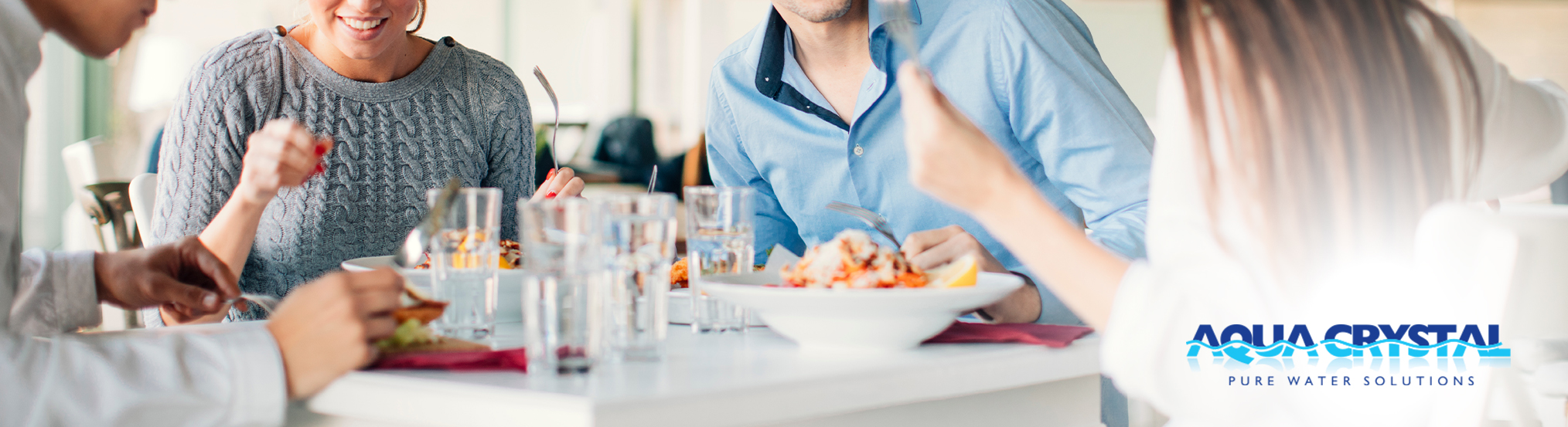 people having lunch in a restaurant