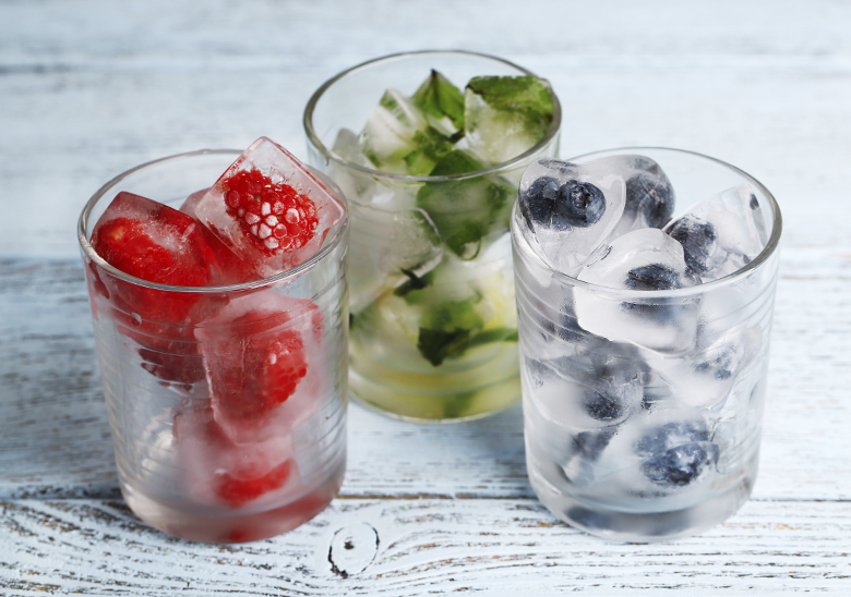 Ice cubes in a glass